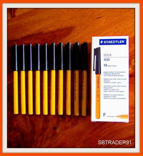 STAEDTLER 430 F-9 Stick 10 Ballpoint Pens 1 Box Made in Great Britain