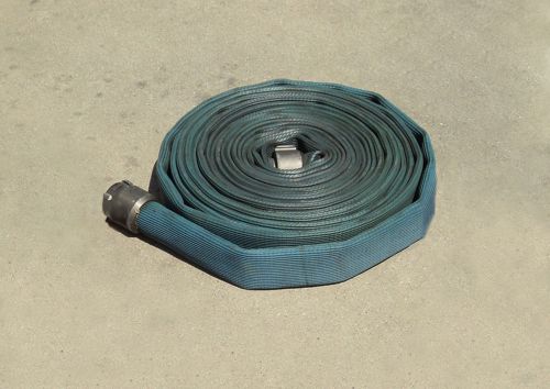 1.5” nh 50 ft rubber coated fire hose - tested good - great for construction for sale
