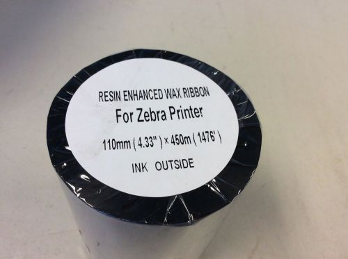 Zebra Resin Enhanced Wax Ribbon 110mm x 74mm 4.33&#034; x 1476&#039;