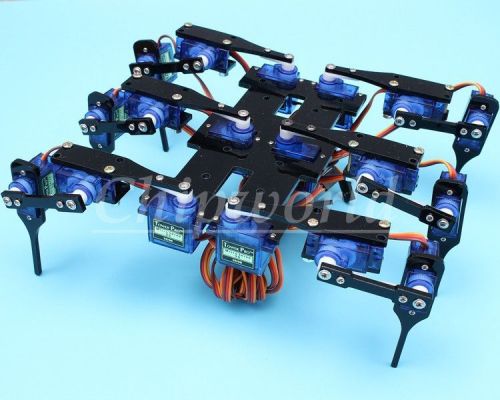 1 wet 6 Legs 18 DOF Robot Black Spider Robot with 18pcs SG90 Servo Motor NEW