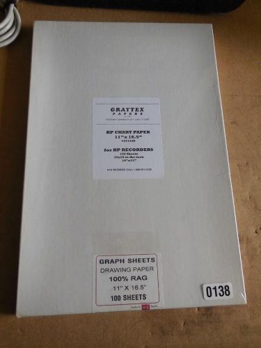 Graytex Hewlett Packard Chart Plotter 471240 11&#034;x16.5&#034; 100 Sheet Graph Sheets