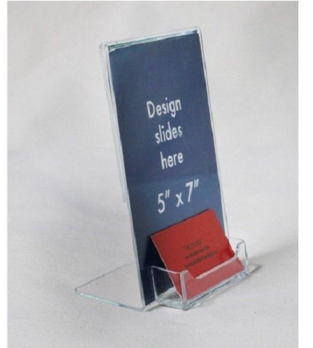 National Display Warehouse Pack 10, Clear Acrylic 5x7 Sign Holder with Business