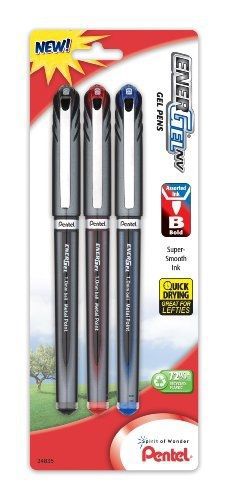 Pentel EnerGel NV Liquid Gel Pen, 1.0mm, Bold Line, Metal Tip, Assorted Ink,