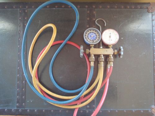 Yellow jacket / robinair gauges test and charging manifold with hoses for sale