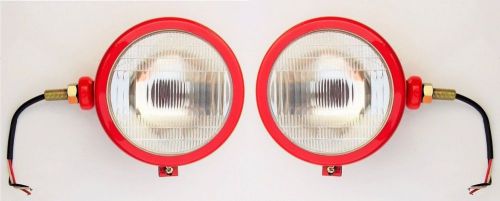 Pair Red Massey Ferguson head Lamp 35, 35X for Tractor Set LH &amp; RH