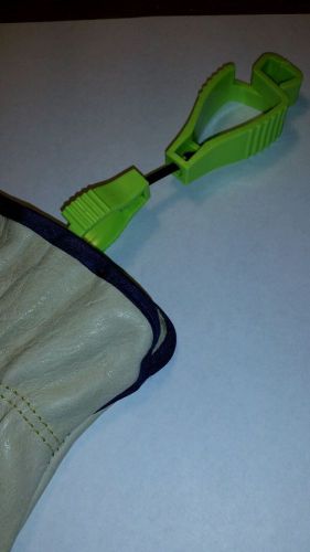 NEW NEON GREEN GLOVE GUARD Clip MADE IN USA Safety Glove HOLDER hangs Belt Loop