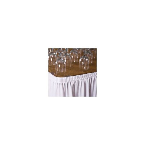 Polyester shirred skirting - 30&#034; x 96&#034; x 29&#034; - black or white (white) for sale
