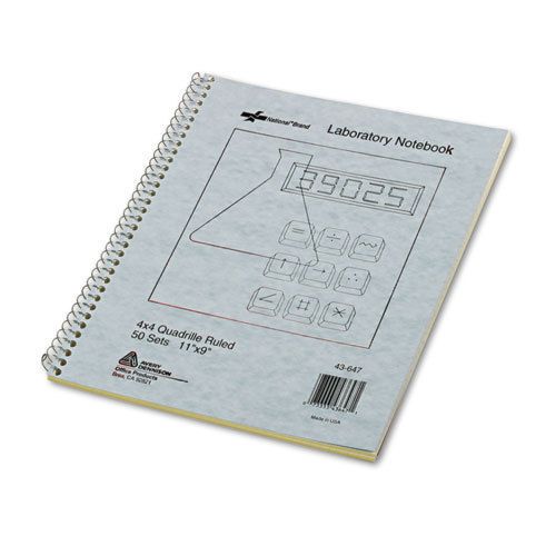 Wirebound Duplicate Lab Notebook, Quadrille Rule, 9 x 11, 100 Sheets