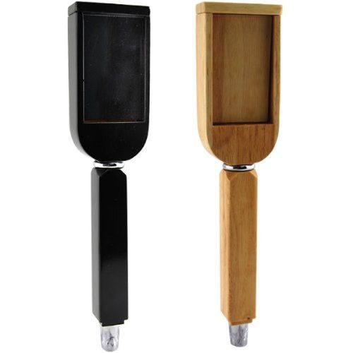 Changeable Draft Beer Tap Handle - Rectangle Top: Black Gloss Finish