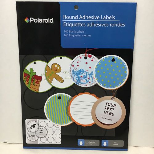 2&#034; Polaroid Round Adhesive Labels 160 Blank Labels Suitable for Ink Jet Printers