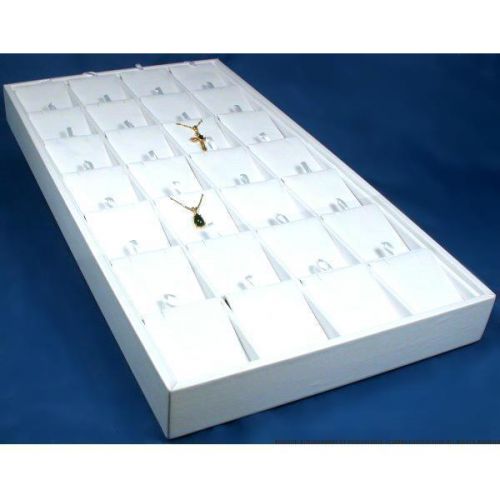 White Faux Leather Necklace &amp; Earring Display Tray