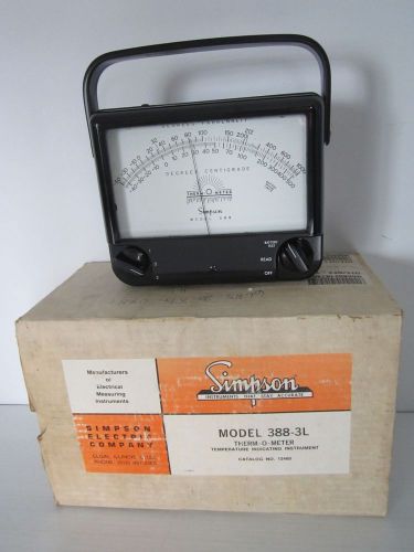 Vintage NOS Simpson Instruments Therm-O-Meter Model 388-3L in original box