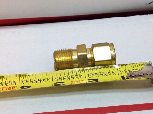 Parker brass compression tube fitting adapter, 1/2&#034; tube od x 1/2 npt male for sale