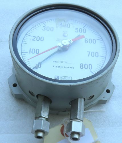 Weksler Duplex Pressure Gauge Gage 4-1/2&#034; 800 PSIG SB24-3POP-LWBX