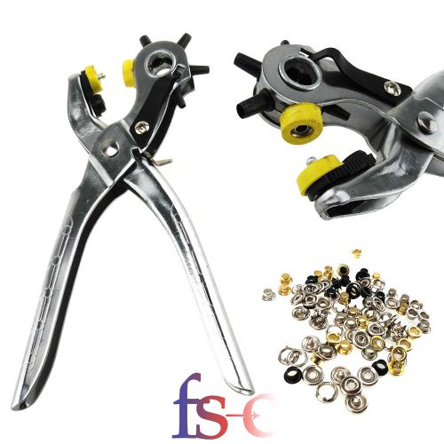 6 size heavy duty revolving leather belt holes diy punch hand pliers tool for sale