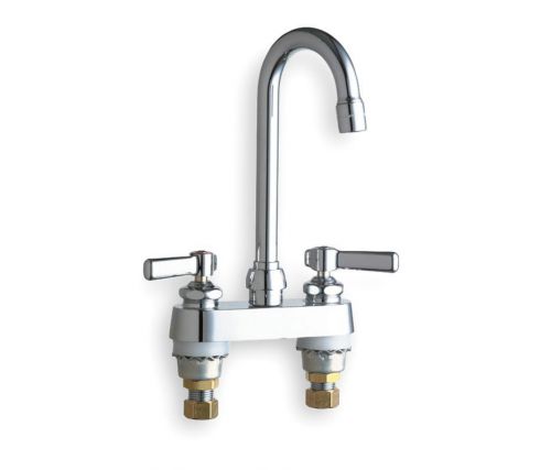 Chicago faucets 895-abcp deck mount 4-inch centerset lavatory faucet, chrome new for sale