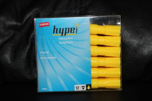 Hype Staples Brand Highlighters Chisel Tip 10401 12 Pack COLOR YELLOW