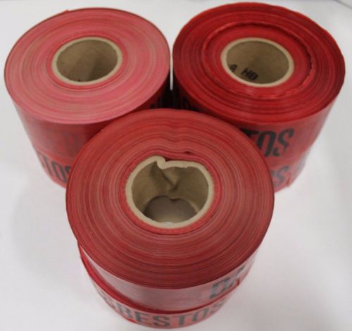 Set of (6) Red Danger Asbestos Safety Barrier Tape Safety Equipment HB