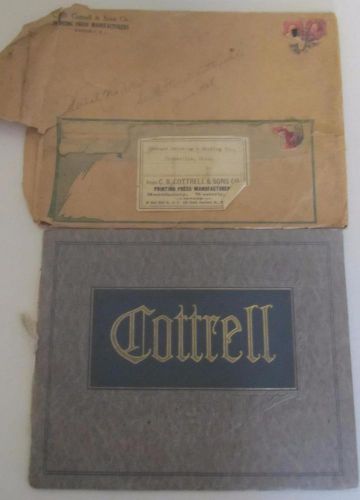 1912 THE COTTRELL TWO REVOLUTION PRESS LIST OF PARTS MANUAL ORIG ENVELOPE NICE