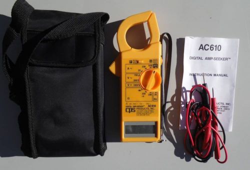 CPS Digital AMP Seeker AC610 Case Leads Owner Manual Clamp on Meter Electrical