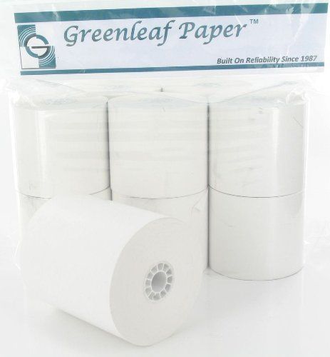 Greenleaf Calculator POS Receipt Thermal Paper Rolls 10 Rolls - White - 2 1/4 x