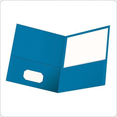 Oxford Twin Pocket Folders, Letter Size, Light Blue, 25 per Box 57501EE