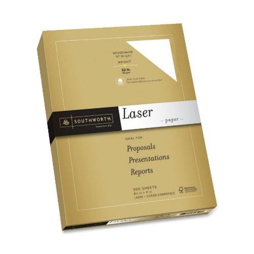 Southworth 25% cotton premium laser paper 8.5 x 11 inches 300 sheets wicked w... for sale
