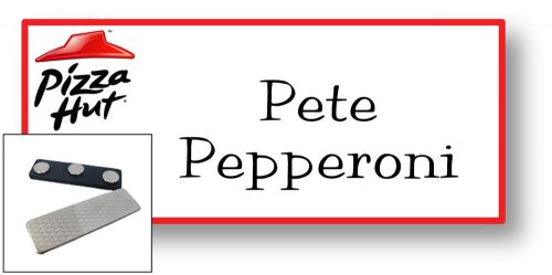 1 NAME BADGE FUN HALLOWEEN COSTUME PIZZA HUT PETE PEPPERONI MAGNET SHIPS FREE