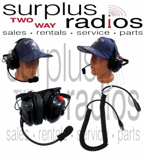 New Dual Muff Racing headset with PTT for Motorola EX500 EX560XLS EX600 EX600XLS