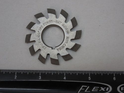 Involute Gear Cutter HSS 11 Pitch, 7/8&#034; Hole 14-1/2 degree  35-54T #3 Blade