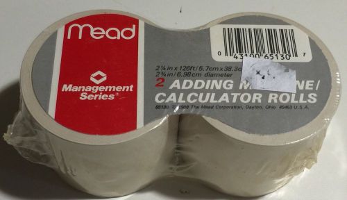 Vintage Mead Adding Machine Calculator 2 Rolls Tape Paper 2.25&#034; x 126ft New
