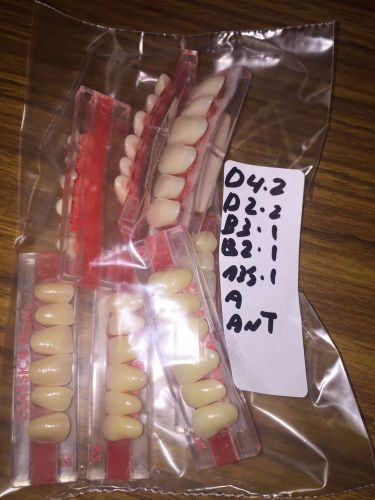 LOT OF- New Hue Plastic Teeth Cards 7 UPPER ANTERIORS