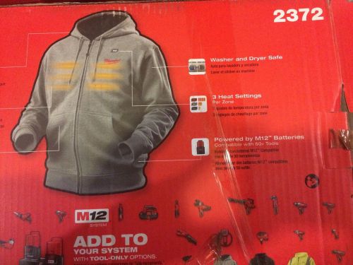 Milwaukee 2372-2x m12 cordless lithium-ion xxl heated hoodie (gray) for sale