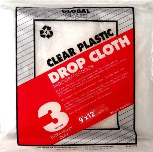 Premier paint roller 19040 plastic drop cloth, 9-feet by 12-feet for sale