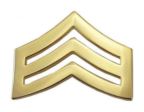 New HERO&#039;S PRIDE 4422RG Reg 1&#034; Metal Rank Insignia, SGT. Chevron Gold, Sergeant