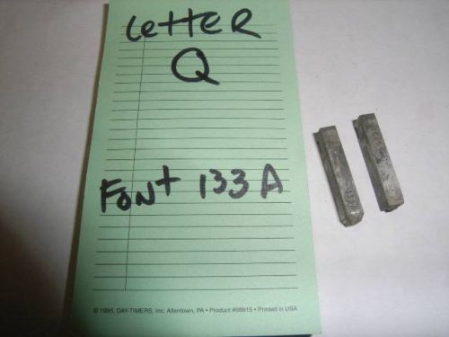 Graphotype class 350 letter Q top and bottomDie dog tag Font 133A