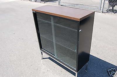 Glass-Display-Cabinet-Wall-1970&#039;s-Office-Show Lab Case Bookcase Industrial