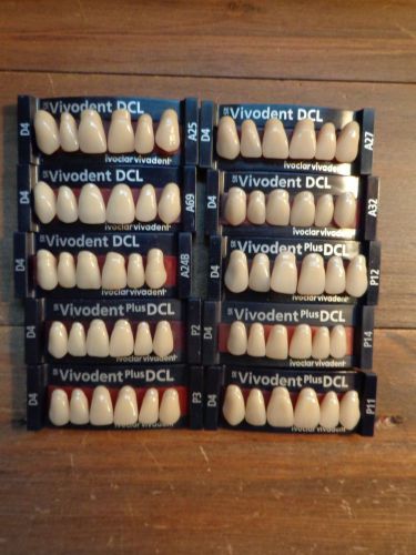 Ivoclar Vivadent Blueline Teeth 10 Anterior Cards Lot 4 D4 Shade Dental Lab