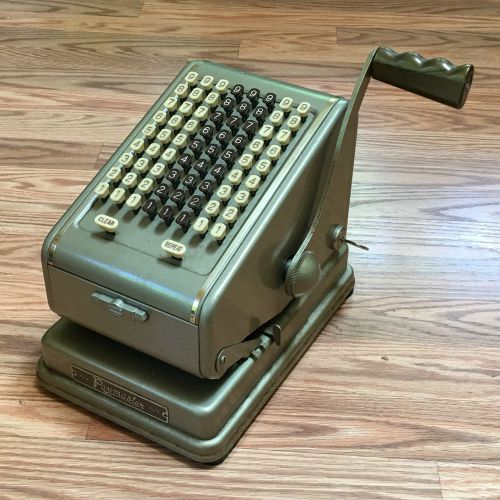 Vintage Paymaster Series 700 Keyboard Ribbon Check Writer w/ Key