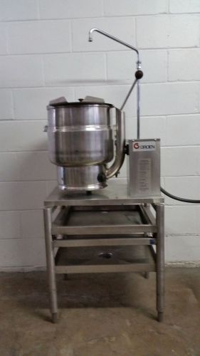 Groen tdb/ 7 - 20 steam jacketed manual tilt kettle w/ stand 20qt faucet 208v for sale