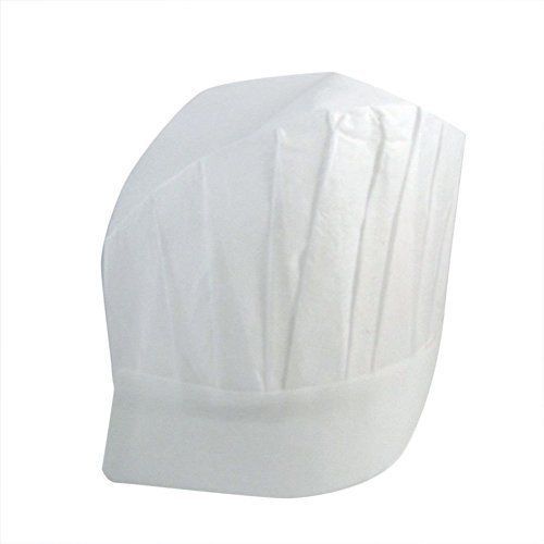 10 Adult Disposable White Chef Hats