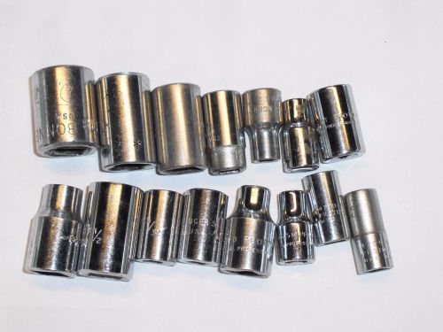 14 - PROTO PROFESSIONAL SOCKET SET 1/2&#034; DRIVE 12 POINT TO 5208 9/23&#034;