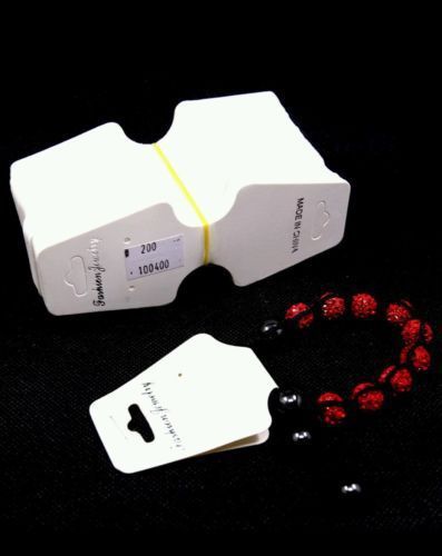 200 White Paper Earring Necklace Bracelet Fashion Jewelry Display Card Hang Tag