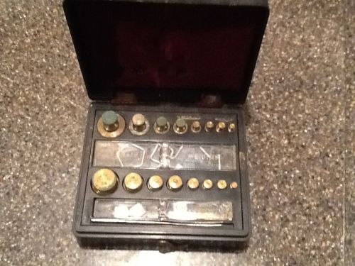 Vintage Troemner Grams/Ounces Apothecary Scale Brass Weight Set