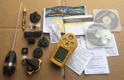 Bw gas alert micro 5 pid multi gas detector w/pump module &amp; extras honeywell for sale