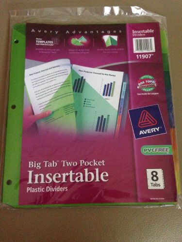 Avery Dennison Ave-11907 Plastic Two-pocket Insertable Tab Dividers -