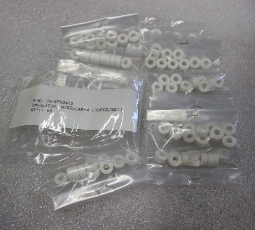 Lot of 90 ceramic bead insulator w/collar-4  about3X9X4 mm  P/N :33-3700425 H-46