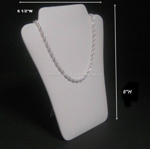 1 White Leatherette Necklace Pendant Easel Back Jewelry Display 6 1/2&#034;W x 8&#034;H