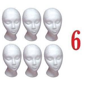 New salon certified styrofoam model heads hat wig foam mannequin 6 pack for sale