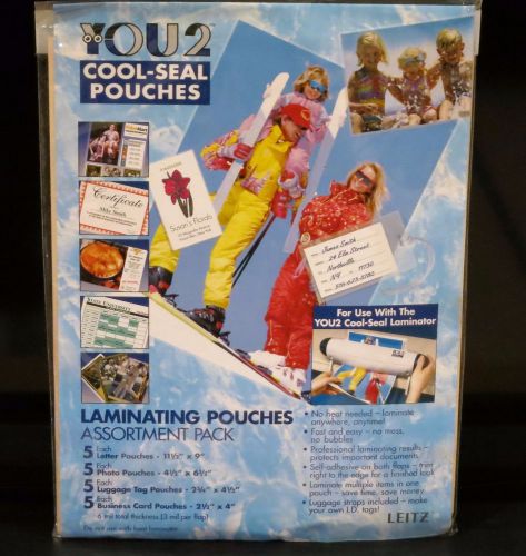 YOU2 Cool Seal Laminating Pouches Assortment Pack 20 Pouches Leitz Sealed